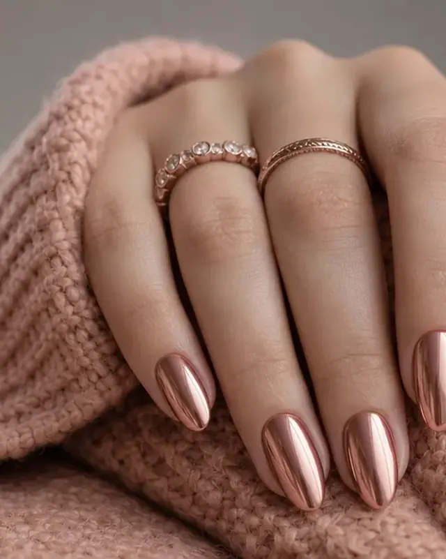 Glazed donut chrome nails