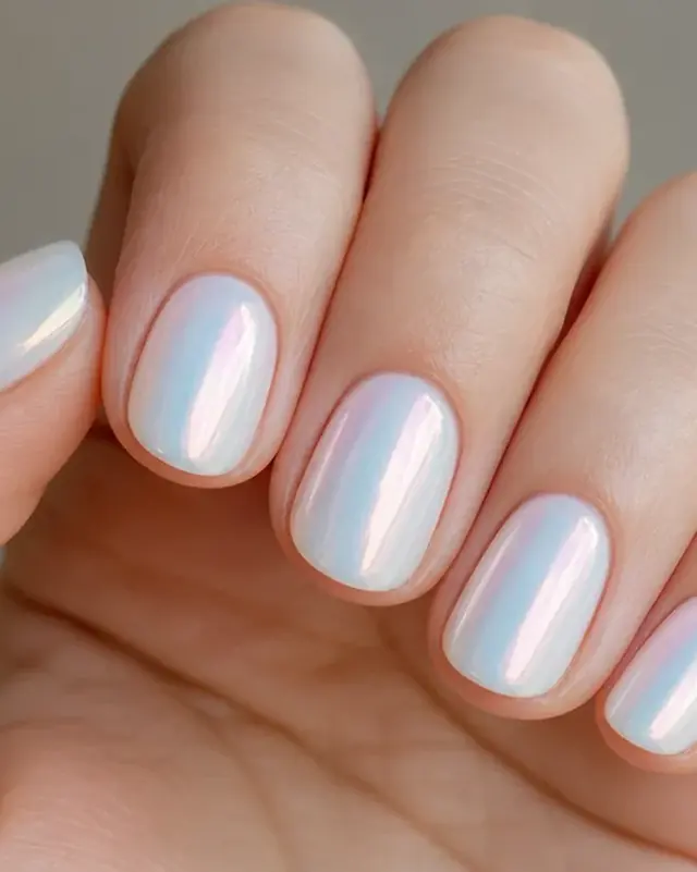 Milky white nails