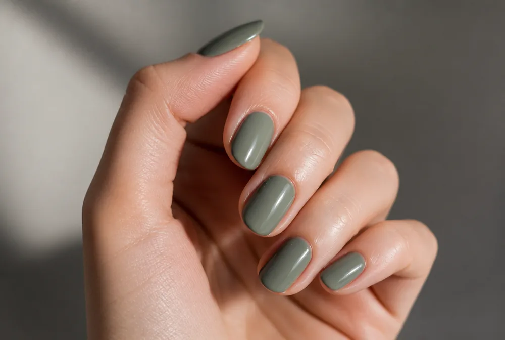 sage green spring nails - PolishedAndPrettyNails.com sage green spring nails