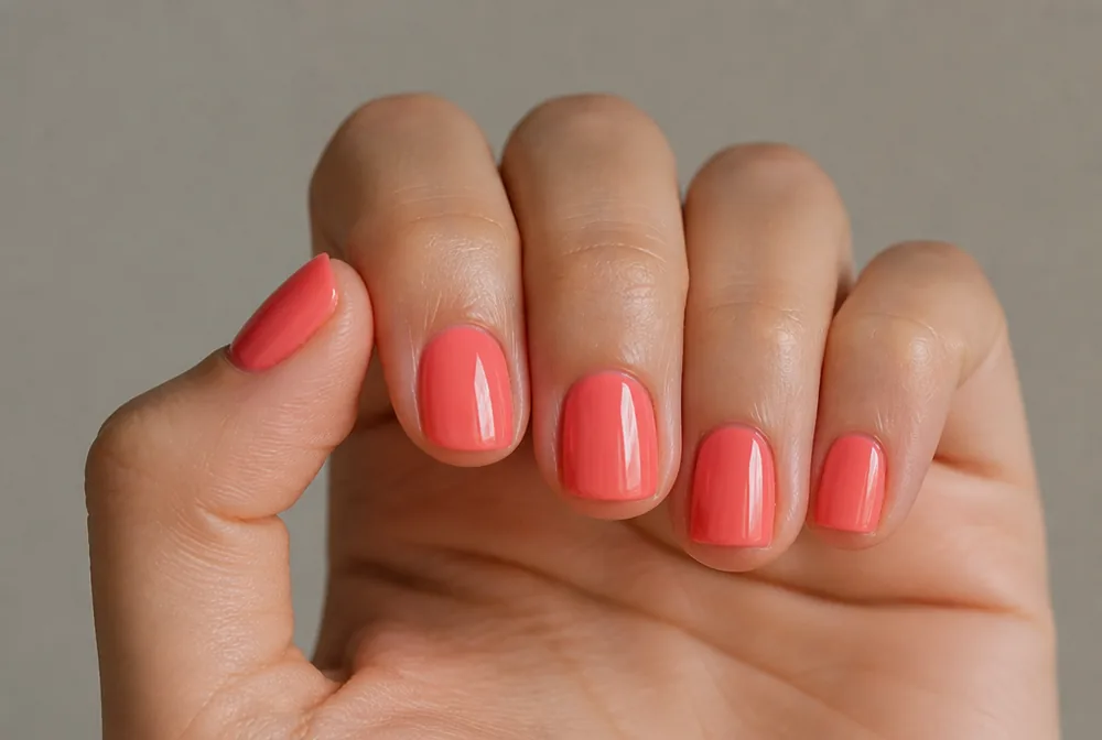 short coral squoval nails