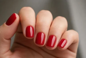 Short Red Squoval