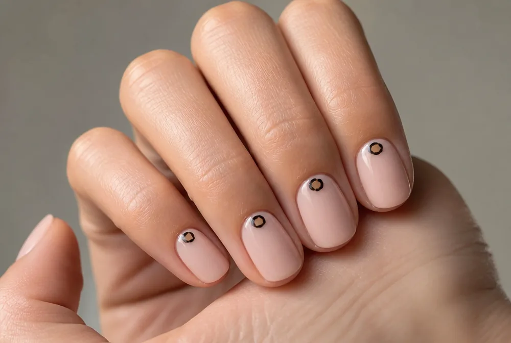 single leopard spot minimalist nail design