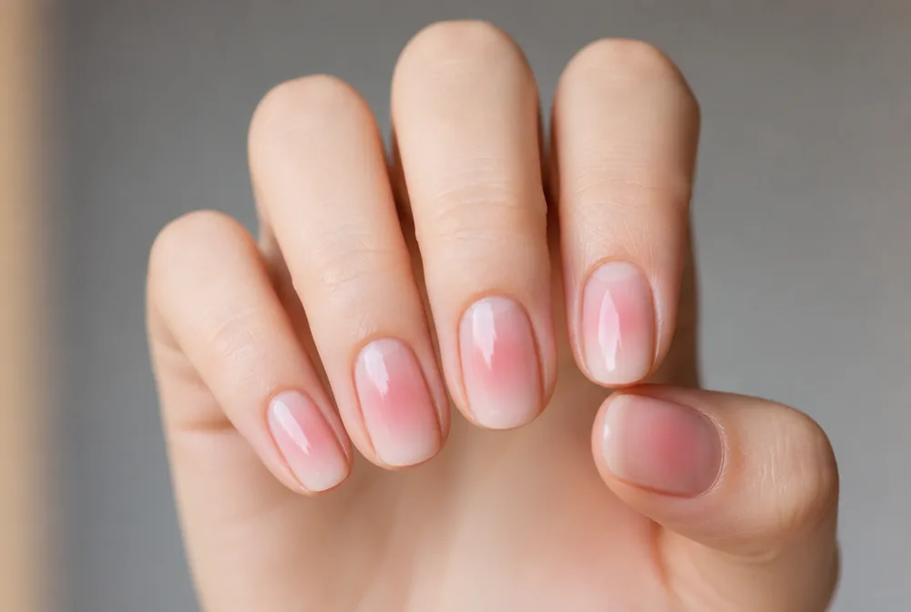 soft aura birthday nails with blurred glow