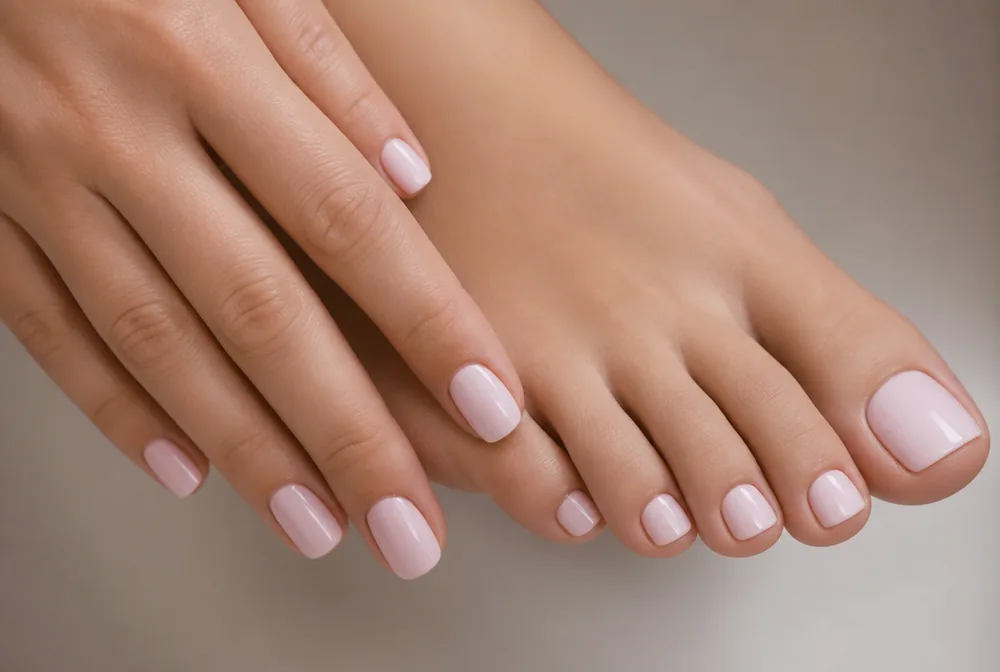 squoval pedicure on toe nails