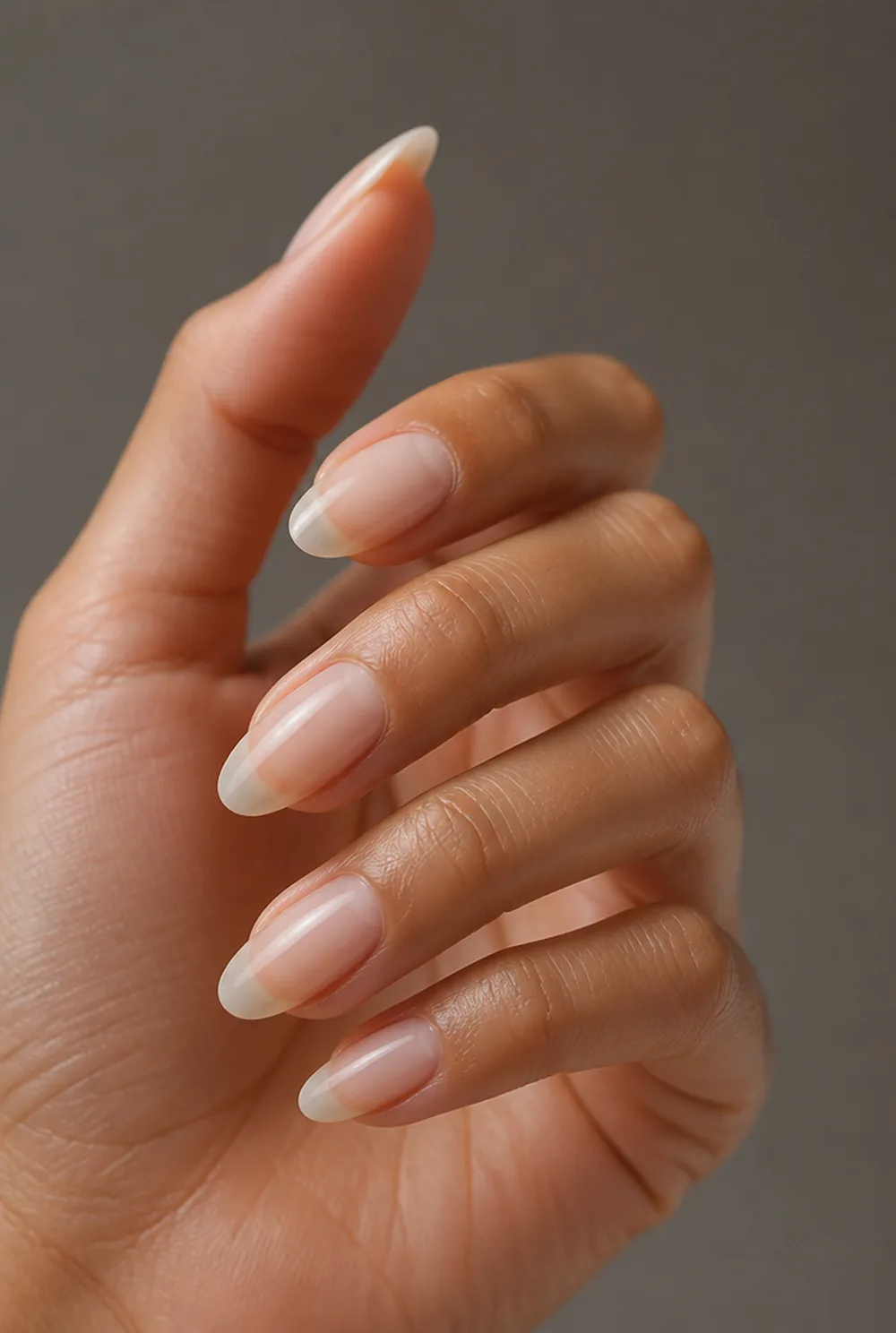 micro swirl nail art on olive skin, long length