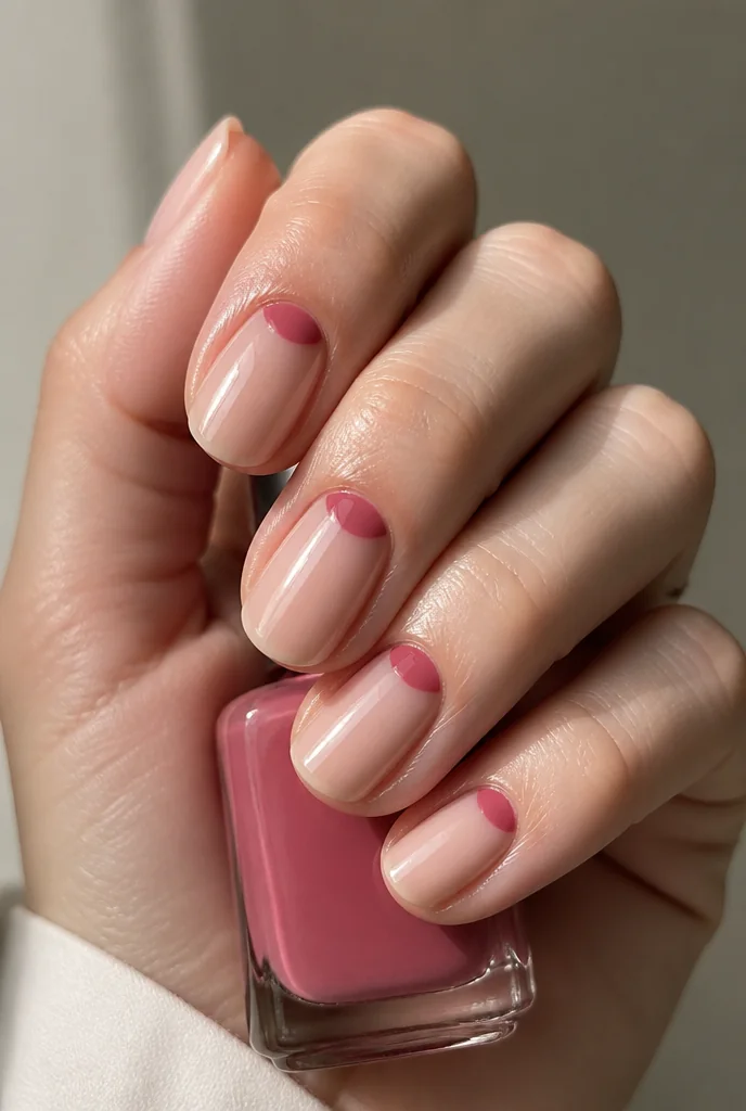 Reverse French manicure painted at the cuticle - PolishedAndPrettyNails.com Reverse French manicure painted at the cuticle