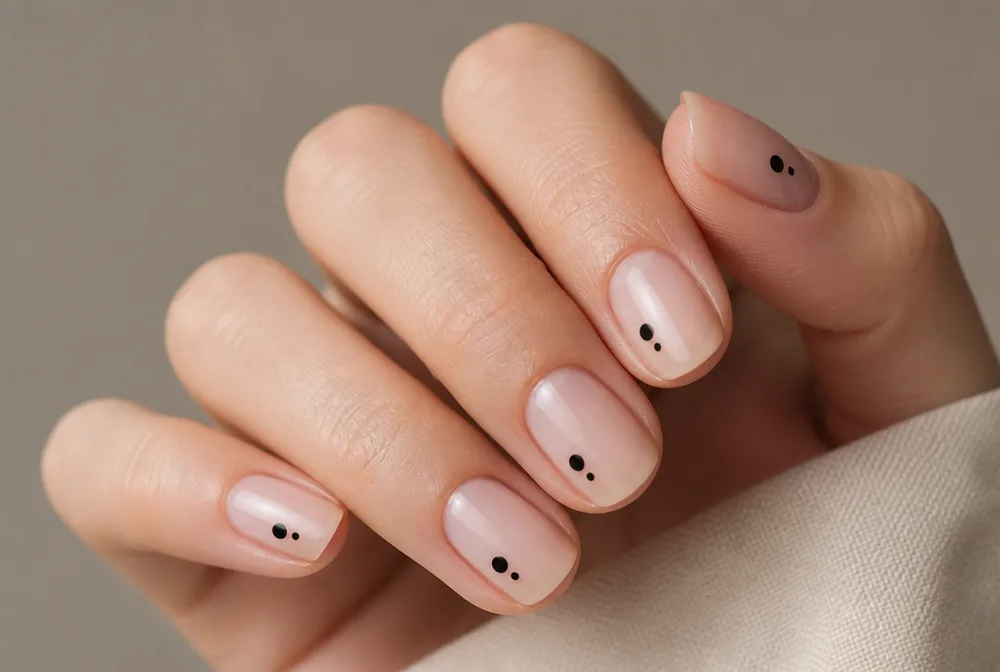 two dot cluster nail art with varied sizes