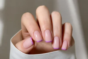 Violet French Tips