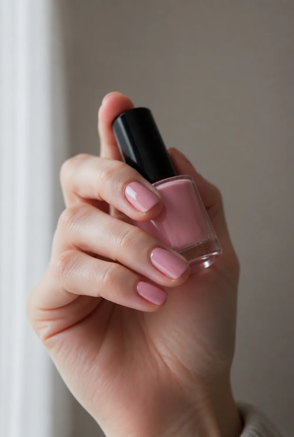 Soft pink nails on mature hands - PolishedAndPrettyNails.com Soft pink nails on mature hands